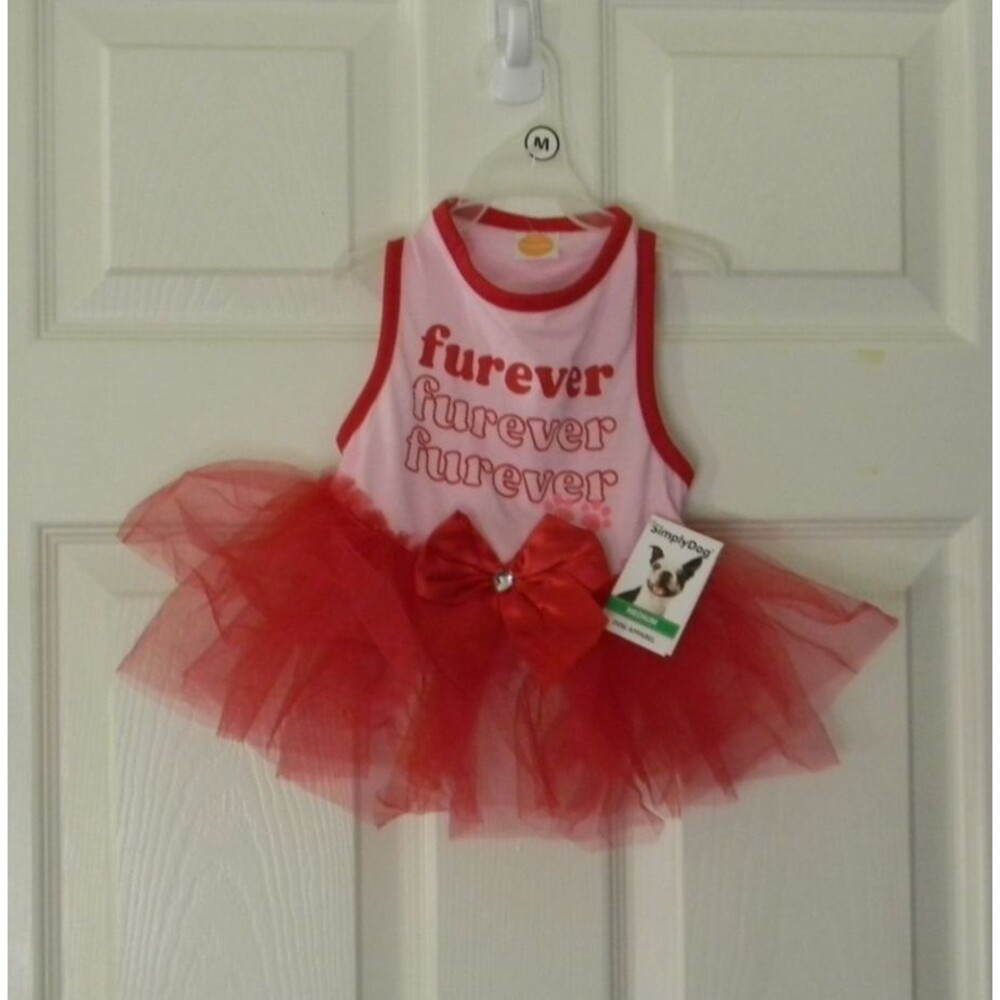 SimplyDog Tutu Apparel Furever Pink Red Velentines NWT